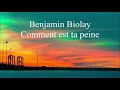 Benjamin Biolay Comment Est Ta Peine Audio