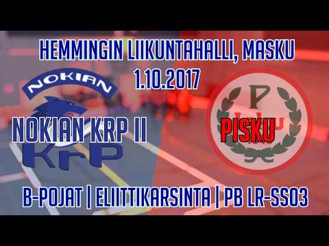 Nokian KrP II - PIsku | Hemmingin liikuntahalli, Masku 1.10.2017 | B-Poikien Eliittikarsinta lohko 3