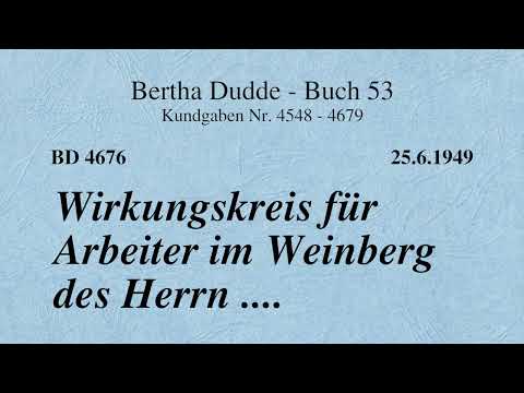 BD 4676 - WIRKUNGSKREIS FÜR ARBEITER IM WEINBERG DES HERRN ....