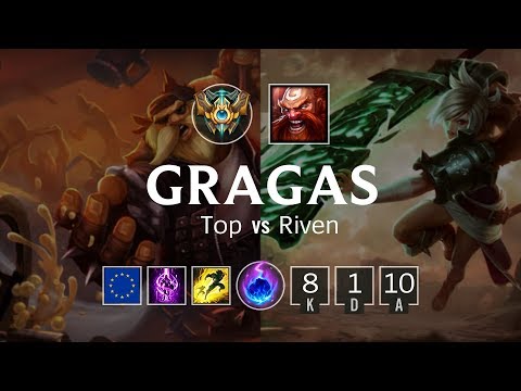 Gragas Top vs Riven - EUW Challenger Patch 8.22