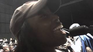 Heather Headley singing at soundcheck on the Andrea Bocelli Tour in Denmark