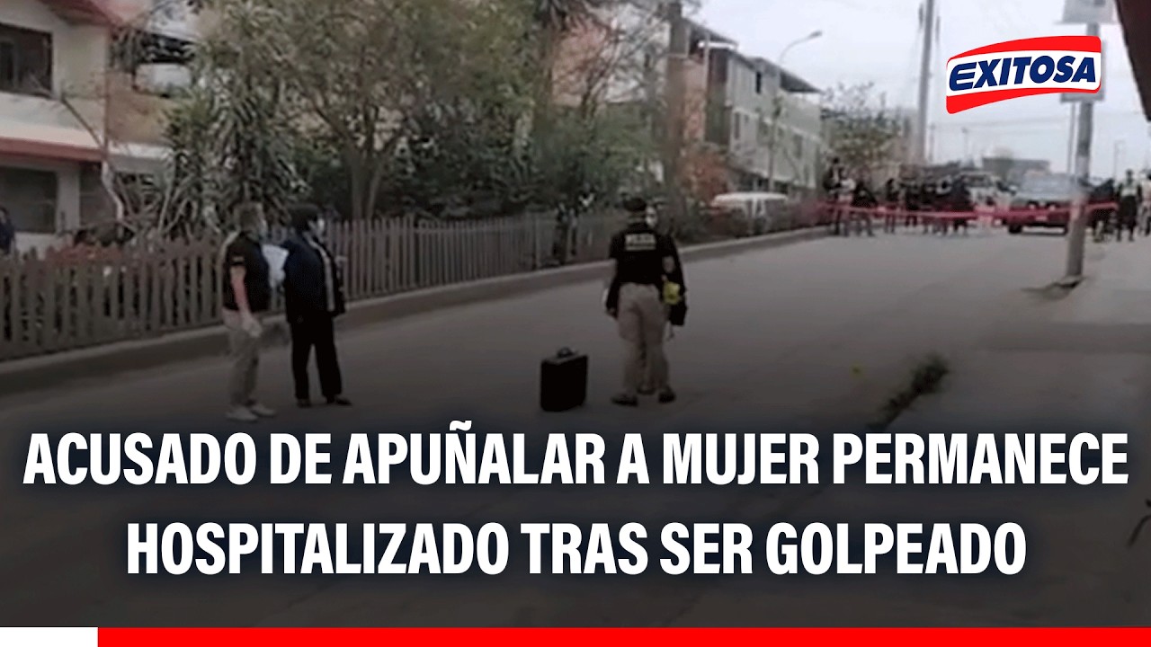 🔴🔵 Acusado de apuñalar a mujer permanece hospitalizado tras ser golpeado por los vecinos