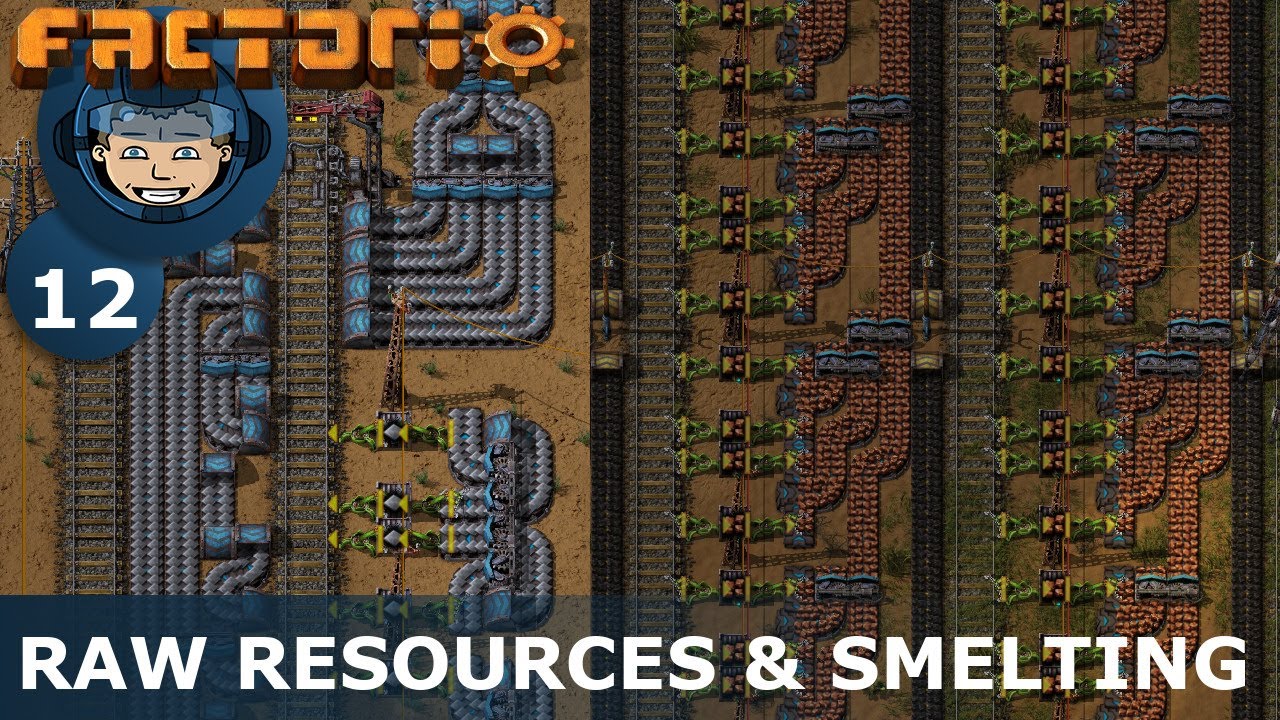RAW RESOURCES & SMELTING - Factorio: Ep. #12 - Guide & Let's Play