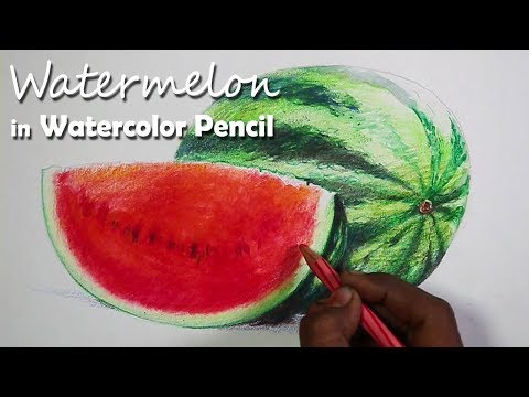 Mountains and Pine Tress Watercolor Pencil Landscape Drawing | steps to follow