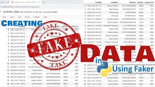 Creating Dummy Data in Python Using Faker | Generate Synthetic or Dummy Data Automatically in Python