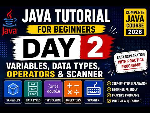 Java Tutorial For Beginners Day 2 Variables Data Types Operators Scanner Java