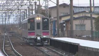 preview picture of video '日本の列車 : 2011年3月11日 701系 arriving at Higashinoshiro; Japan Rail'