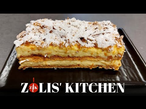 Mille feuille easy recipe! Crunchy puff pastry and delicious creme! How to make mille feuille