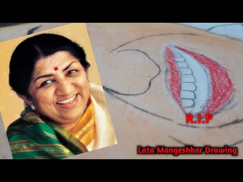 Drawing of Lata Mangeshkar with oil pastel tutorial.