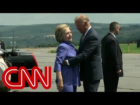 Watch Joe Biden give an endless hug to Hillary Clinton