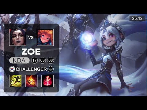 Zoe vs LeBlanc Mid - KR Challenger - Patch 25.12 Season 15