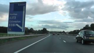 preview picture of video 'Driving On The M5 Motorway From Taunton Deane Services To M5 Motorway J31 Plymouth A38, England'