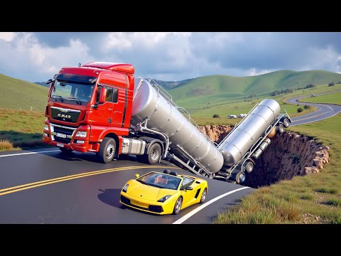 Cars vs The Worst DEEP Pit Bridge Challenge #1 - BeamNG drive Fails & Crashes 2025!