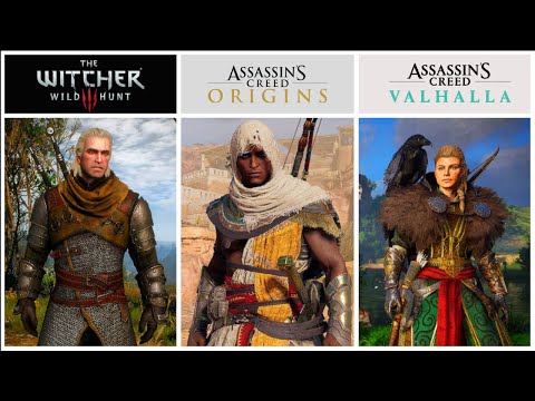 Assassin's Creed Valhalla Vs Witcher 3 Vs Assassin's Creed Origins Gameplay Comparison