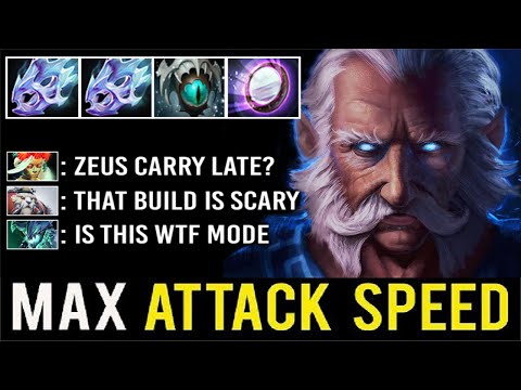 GOD OF THUNDER Max Attack Speed 2x Moon Shard + Mirror Shield Zeus vs Muerta Late WTF Dota 2
