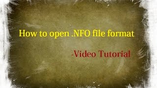 How to open a .nfo file ?
