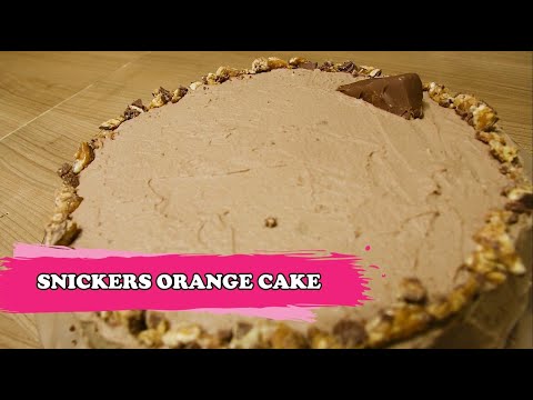 Snickers Orange Cake - Saba's Kitchen Diaries