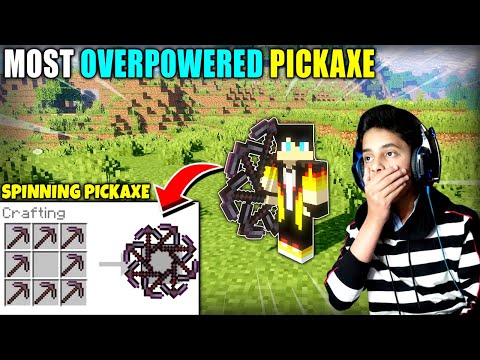 EPIC Minecraft Crafting with Insane OP Spinning Pickaxe!