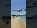 Qatar B777 Low Landing Over Beach HKT Phuket Airport Thailand