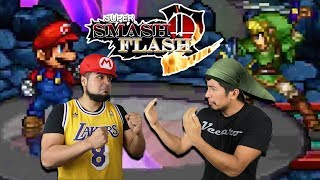 SUPER SMASH FLASH 2 BETA 2017 GAMEPLAY UNDEFEATED PLAYER VS THE WORLD aka co workers | Mario Vs Link