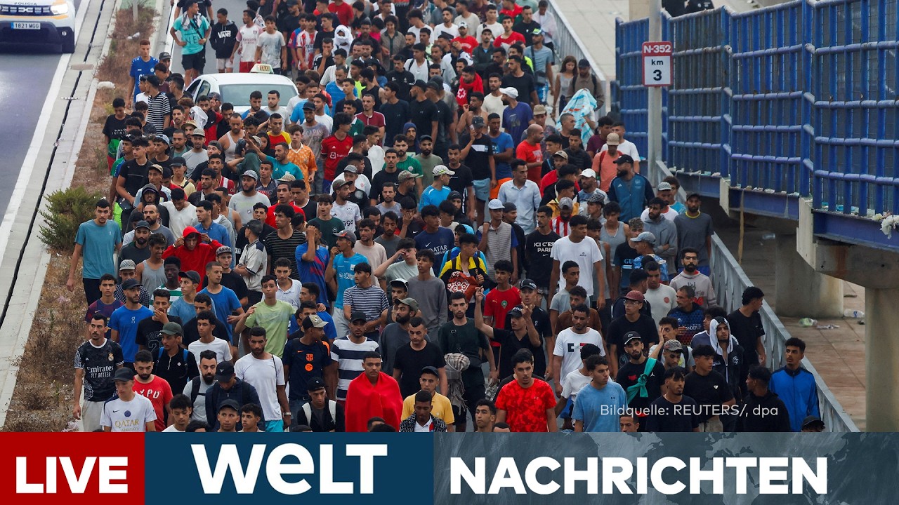 CEUTA: Migrationsansturm! Mehr als 50.000 Menschen nun wieder zurück!  WELT LIVE STREAM