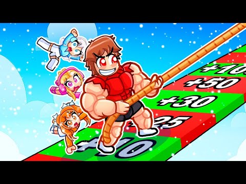 Noob To GOD In Pull A Rope Simulator With MY CRAZY FAN GIRLS...