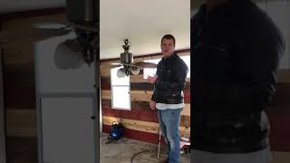 How to wire a ceiling fan with a black and white wire coming from ceiling outlet