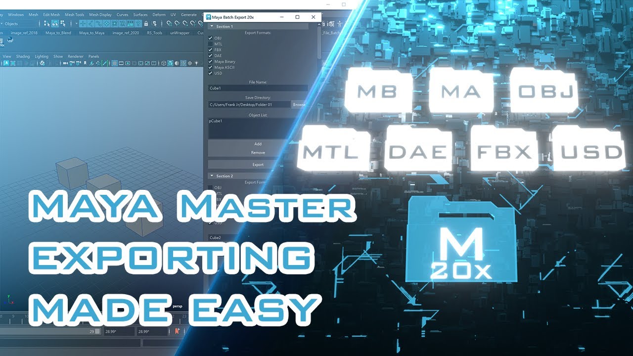 Maya File Batch Export 20x   Master Export