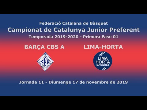Barça CBS A - Lima-Horta. Junior Femení Preferent.  Temporada 2019/2020