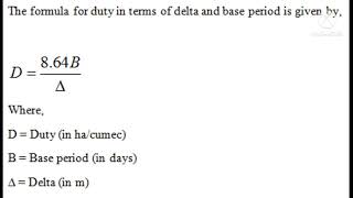 Relationship b/w Duty Delta and Base period