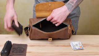 Сумка чоловіча закруглена 14694 Vintage коричнева