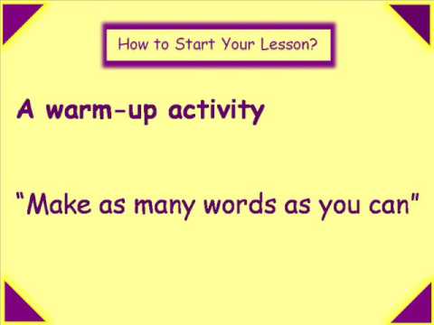 How to start your lesson
