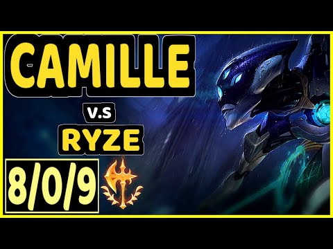 ROACH (CAMILLE) vs RYZE - 8/0/9 KDA TOP CHALLENGER GAMEPLAY - KR