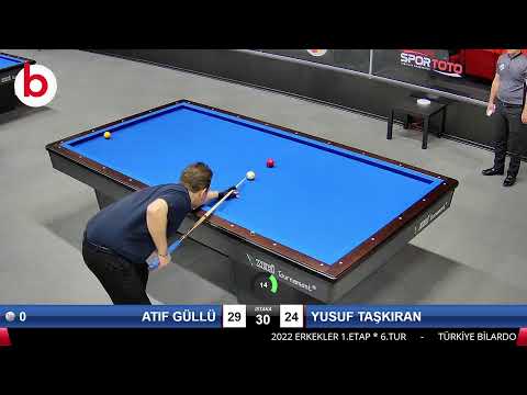 ATIF GÜLLÜ & YUSUF TAŞKIRAN Bilardo Maçı - 2022 ERKEKLER 1.ETAP-6.TUR