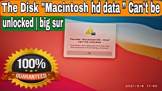Solved The disk "Macintosh HD - Data Can