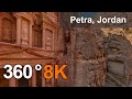 Ancient city of Petra, Jordan. Aerial 360 video in 8K. Virtual travel