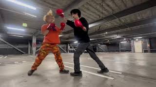 Street fight with boxing