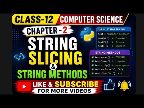 Class 12 Computer Science Chapter 2string Slicingstring Methods Enhancecodelearning