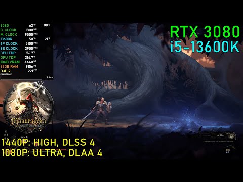 Mandragora Whispers of the Witch: RTX 3080, 13600K | 1080P, 1440P