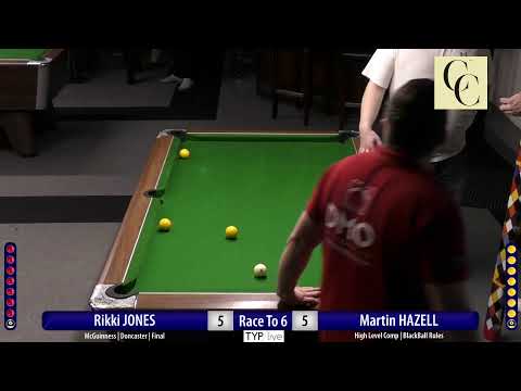 Live Pool Action: Rikki Jones v Martin Hazell | Race To 6  | High Level Comp | Blackball Rules