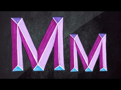 How To Draw 3D Letters || 3D Graffiti || Draw Letter M In Chisel Letters