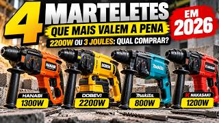 4 Marteletes que MAIS Valem a Pena em 2026 | 2200W ou 3 Joules: Qual Comprar?