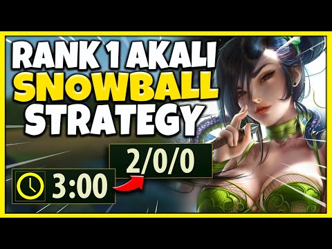 #1 AKALI WORLD ULTIMATE MID LANE SNOWBALL (ALWAYS 1V5 CARRY) - League of Legends