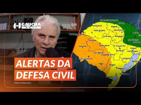DEFESA CIVIL emite ALERTA de TEMPORAIS e GRANIZO para o RS | Gaúcha Hoje