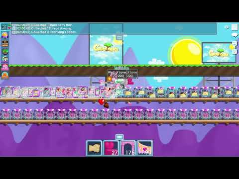 Getting many Golden Heart Crystals! GROWTOPIA