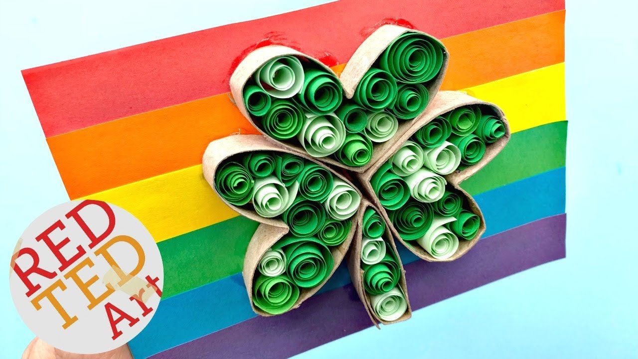 Paper Quilling Shamrock Card DIY   St Patrick's Day Shamrock Card DIY
