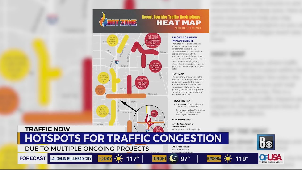Traffic restrictions for I-15, Tropicana project along Las Vegas resort corridor