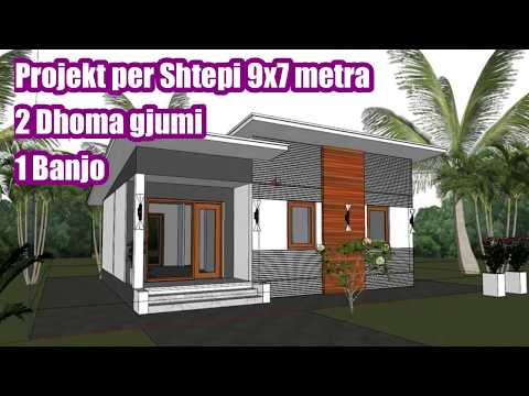 Plan per Shtepi 9x7 metra, 2 dhoma gjumi ,2 banjo - Arkitekti Online