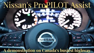 How To Use Nissan's ProPILOT Assist - A  demonstration on Canada's busiest highway