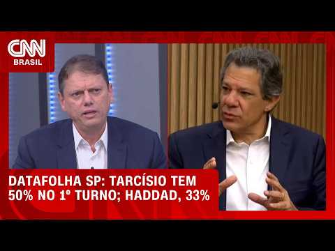 Datafolha: Tarcísio tem 50% no 1º turno para o governo de SP; Haddad, 33% | HORA H
